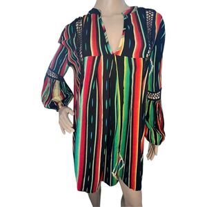 L&B Lucky And Blessed Loose Fit Striped Mini Dress With Knit Detailing